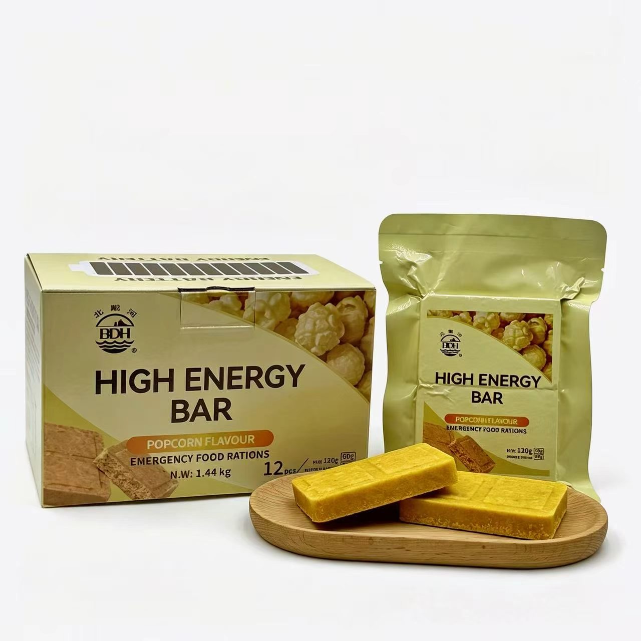 BDH New 120g Popcorn Flavor High Energy Bar/emergency Food Ration /compressed Biscuits